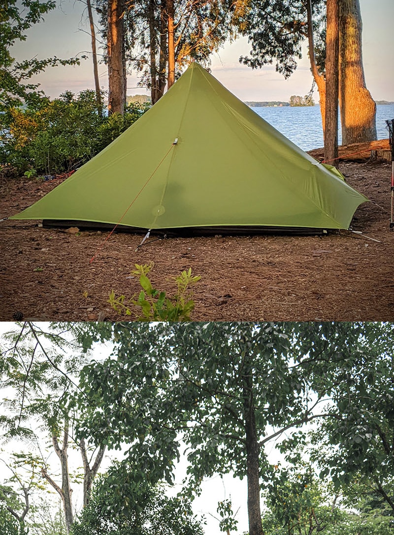 Cheap Goat Tents 3F UL GEAR Lanshan 1 Pro Waterproof Tents 3 4 Season 15D Silnylon Rodless Tent Outdoor 1 Person Light Weight Camping Tent   
